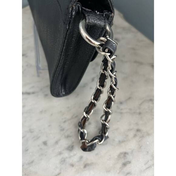 Jennifer Lopez J LO Black Chain Wrislet Wedding Party Cocktail Prom Purse Silver - Picture 10 of 12